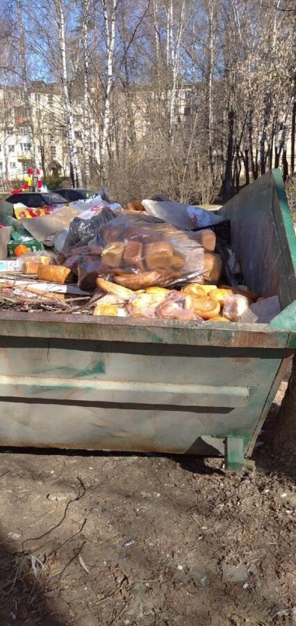 Гору хлеба обнаружили на помойке в Костроме