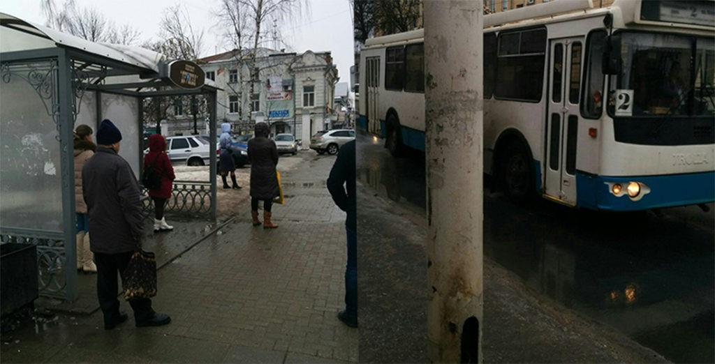 КОСТРОМИЧКА РУХНУЛА ПОД ТРОЛЛЕЙБУС №2. ЕЕ УВЕЗЛИ НА «СКОРОЙ»
