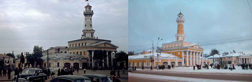 Обнаружены фотографии первой «пробки» в Костроме. У Каланчи в 1958 году