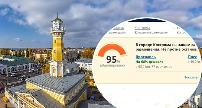 День города: где в Костроме найти свободную гостиницу хотя бы в радиусе 30 километров?