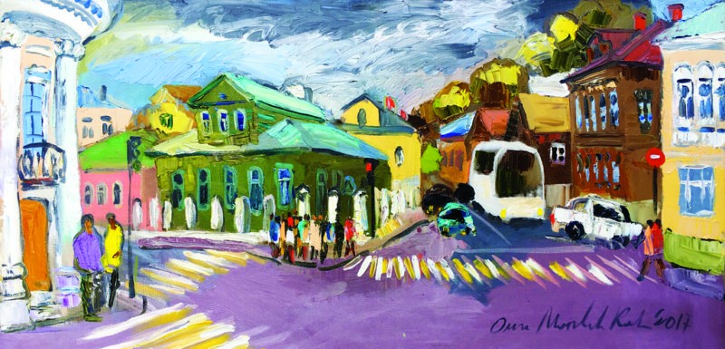 Любимая художница Министерства культуры нарисовала Кострому акриловыми красками