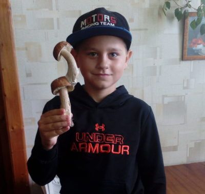 Костромской школьник нашел в лесу двухэтажный гриб