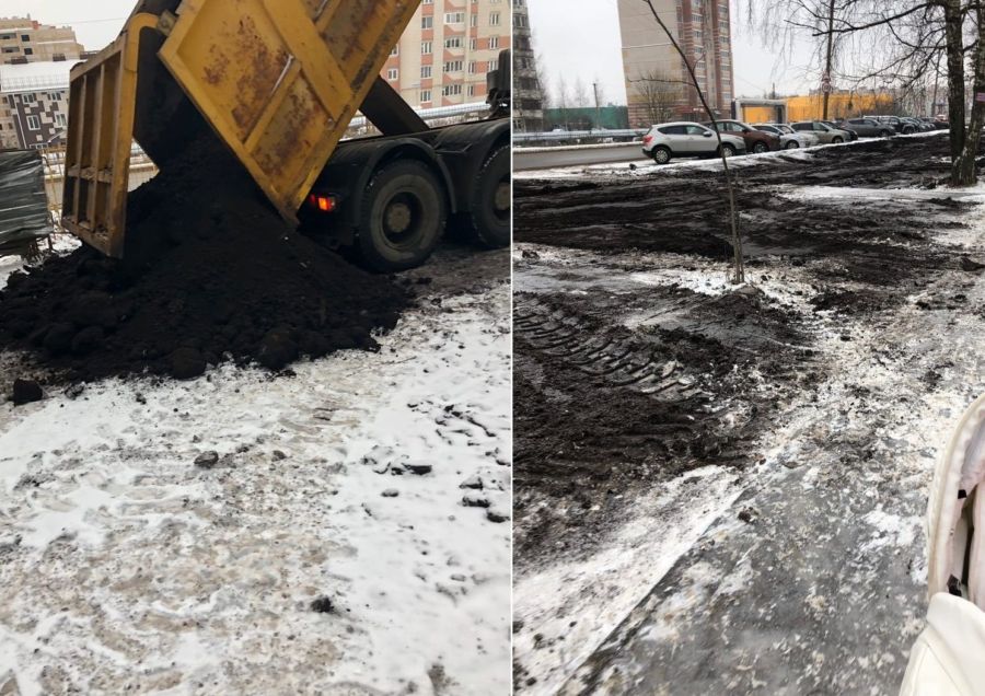 Костромичей удивили горы чернозема на улицах города в декабре