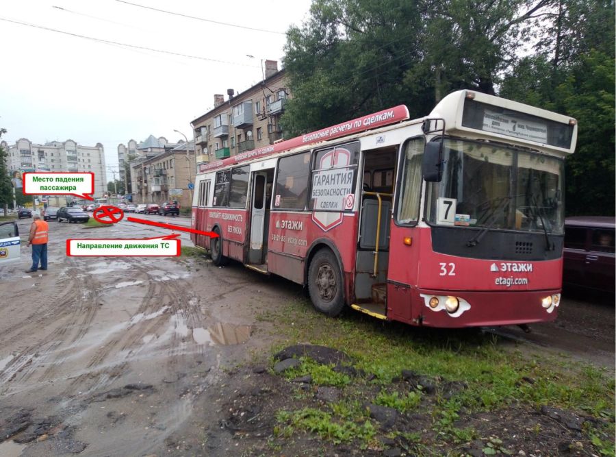 Пенсионерка из Костромы получила травмы во время поездки в троллейбусе №7