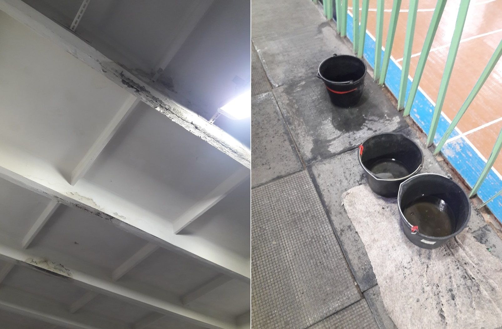 Протекающий потолок травмирует студентов Костромы в спортзале