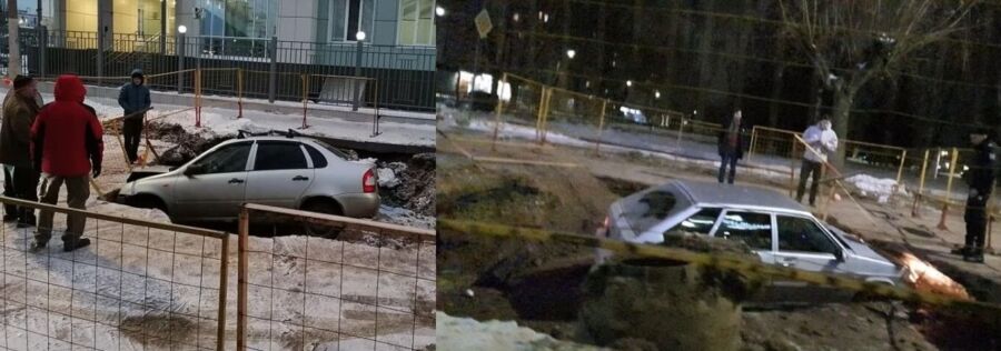 Владельца нырнувшей в дорожную яму машины оштрафуют в Костроме