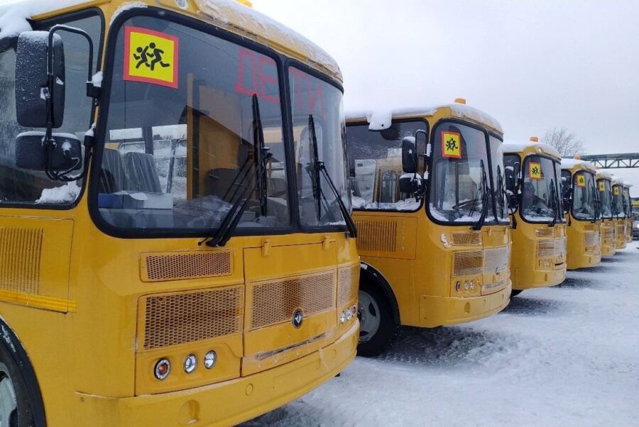 Костромским школьникам подарили на Новый год желтые автобусы
