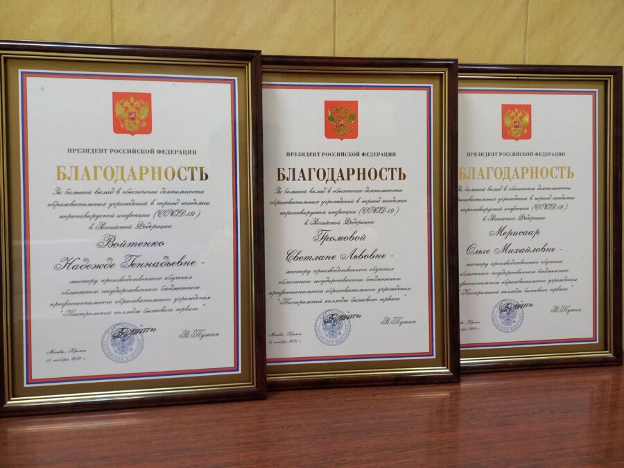 Владимир Путин наградил трех костромичек за пошив масок