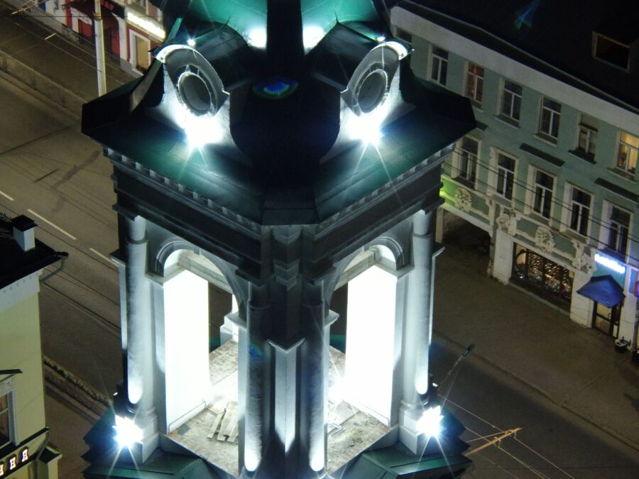 Филиал Костромаэнерго подсветил колокольню  в историческом центре Костромы