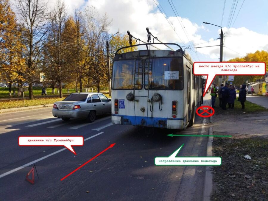 Женщина попала под колеса троллейбуса в Костроме