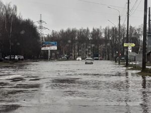 В Костроме после ночного дождя утонули машины