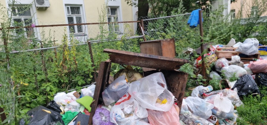 Жуткую свалку нашли в одном из центральных дворов Костромы