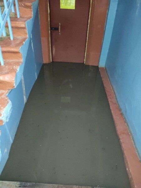 Поток воды с улицы Димитрова затопил многоэтажку в Костроме