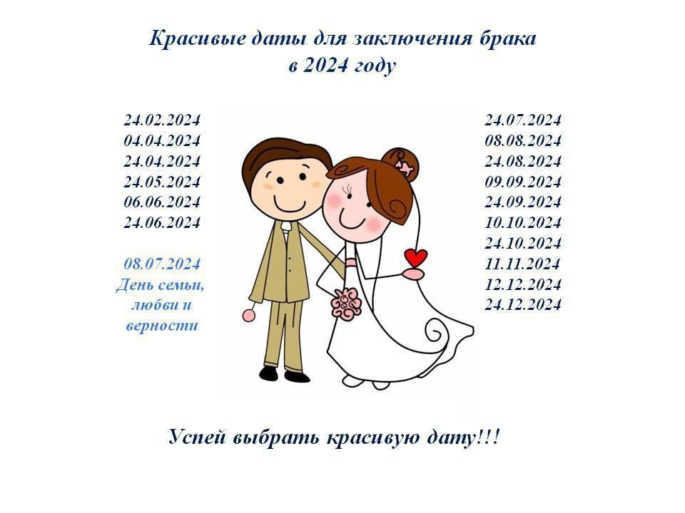 Костромичам назвали красивые даты для свадьбы в 2024 году