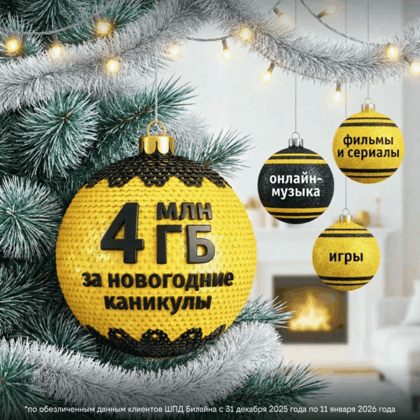 Трафик в сети домашнего интернета Билайна в новогодние каникулы снижался только к раннему утру