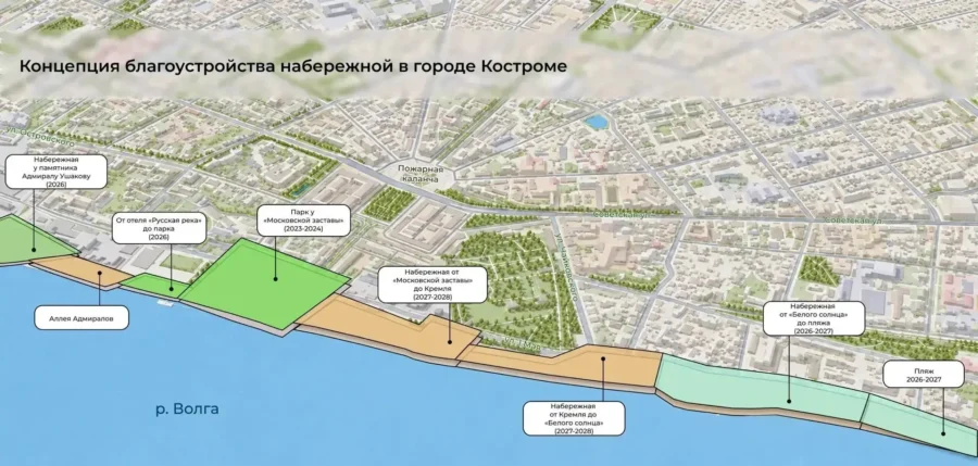 Набережная в Костроме станет длиннее и красивее: рассказываем о сроках